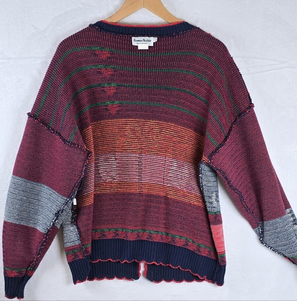 Vintage 90s Ugly Christmas Instarsia Knit Cat Cardigan Sweater Granny Festive L - Picture 9 of 16